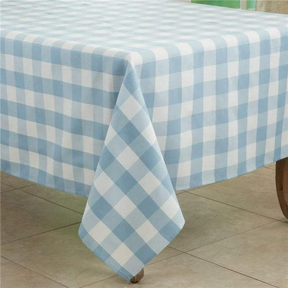 70 in. Cotton Blend Buffalo Plaid Square Tablecloth, Black