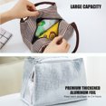 thumbnail image 3 of Bolsa de almuerzo Bolsa de asas a rayas para mujer Caja de almuerzo grande Bolsa de refrigeración térmica reutilizable aislada, 3 of 8