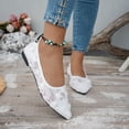 thumbnail image 6 of Miluxas Womens Flats Flower Embroideried Lace Ballet Flats Pointed Toe Comfortable Dress Shoes for Women White 9.5(43), 6 of 8