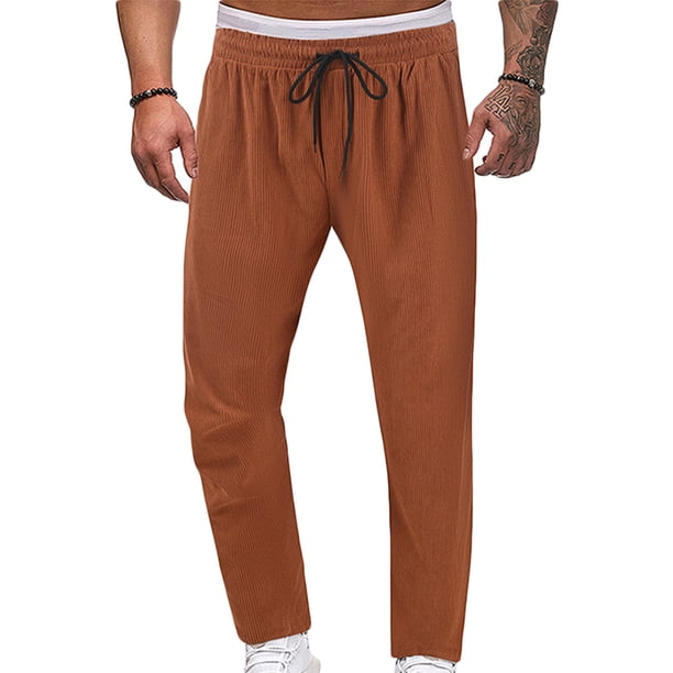 Pantalones deportivos de longitud completa para hombre, pantalones de chándal con cintura elástica y bolsillos.