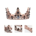 thumbnail image 3 of 1PC Retro Baroque Tiara Crowns Large Round Rhinestone Crown Jewelry Hair Accessories for Wedding Party, 3 of 7