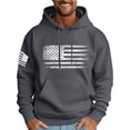 thumbnail image 2 of Rggeeun Mens Pullover Hoodies Men's Fashion Leisure Print Hooded Pullover Long Sleeve Drawstring Hooded Sweatshirt Tops Hoodies Fall Winter Comfy Casual, 2 of 3