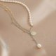 thumbnail image 3 of Natural Freshwater Pearl Necklace 14K Gold plated Beauty Head Multilayer Pearl Necklace Women's Fashion Trendy All-match Pendant---Product code 55892, 3 of 5