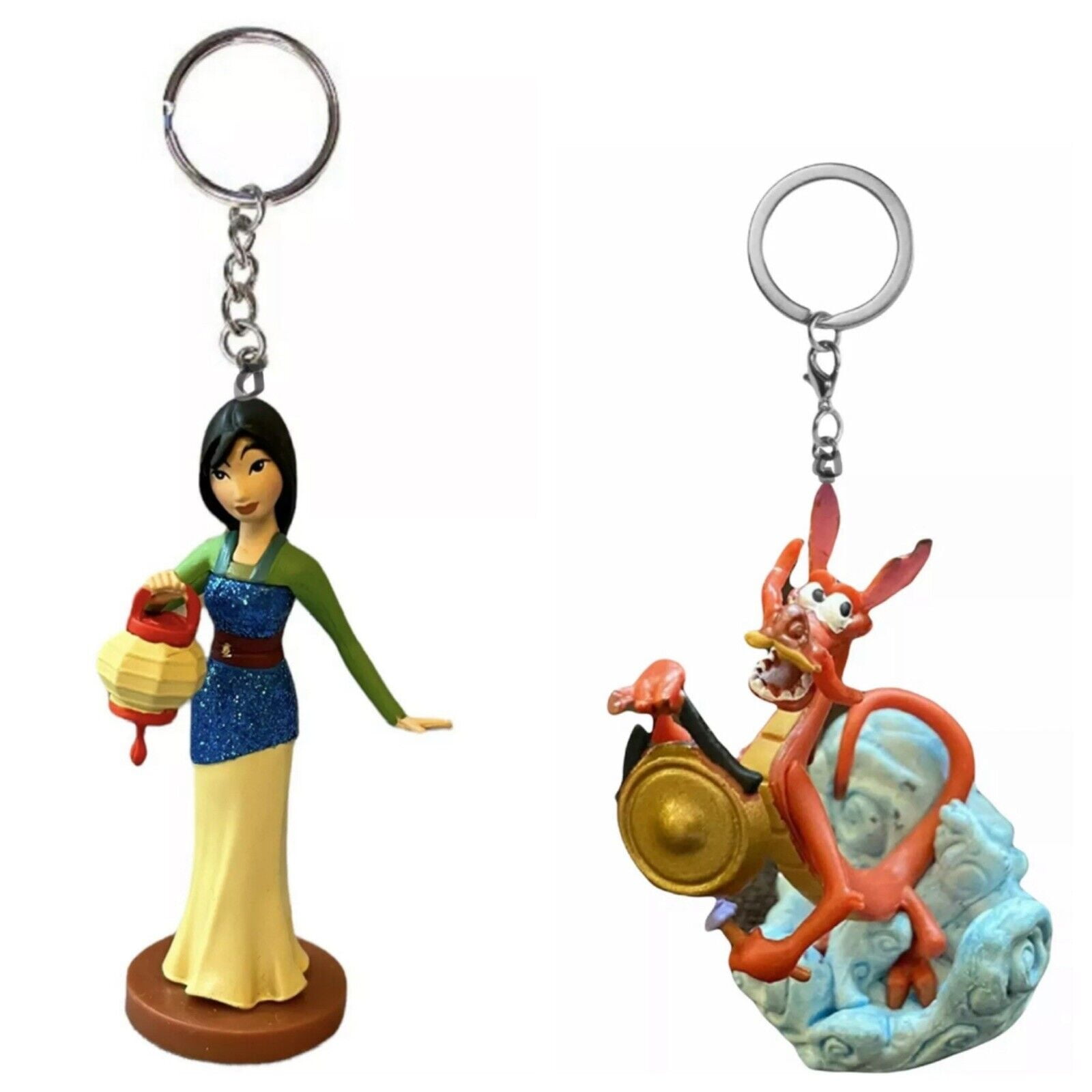 Princess Mulan Mushu Dragon Key Ring Keychain Figure Charm