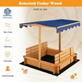 thumbnail image 5 of CIPACHO Kids Wooden Sandbox with Canopy and 2 Bench Seats, Kids Sandbox with Lid, 5 of 7