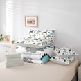 thumbnail image 6 of Homewish Cartoon Dino 7-Piece Twin Bedding,Jungle Wildlife Bedding Comforter Set,White,Light Gray Reversible, 6 of 8