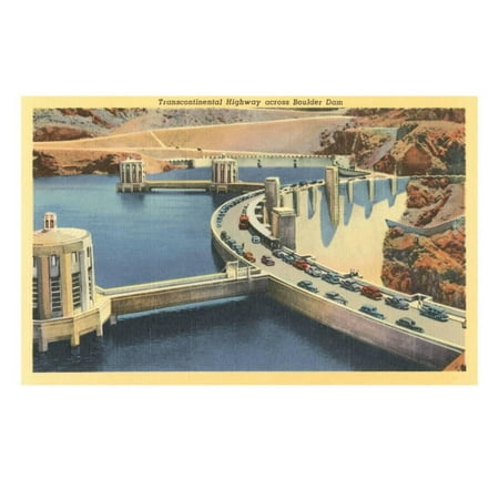 - Transcontinental Highway over Boulder Dam, Nevada Print Wall Art