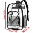thumbnail image 5 of Mochila transparente resistente, mochila escolar transparente de plástico PVC grande, mochilas informales transparentes para hombres (negro), 5 of 5