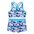 thumbnail image 3 of TiaoBug Kids Girls Two Pieces Swimsuits Y-Shaped Back Tank Top with Boyshorts, 3 of 7