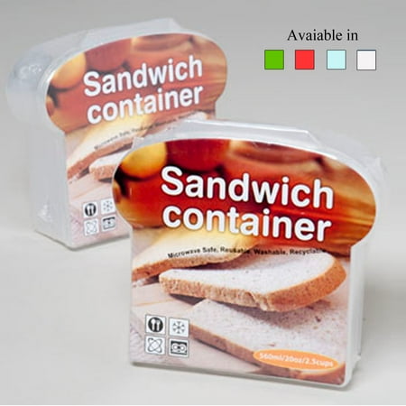 - Sandwich Container Keeper Lunch Box Snack Microwave Safe Storage Hinged Hold New