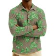 thumbnail image 4 of Men's St. Patrick's Day Shamrock Henley Long Sleeve Pullover Casual Top Shirt, 4 of 6