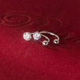thumbnail image 5 of Sterling Silver CZ Half Hoop Earrings for Women Teens CZ Open Hoop Earrings Huggie Cartilage Helix Piercing Ball Screw Backs, 5 of 5