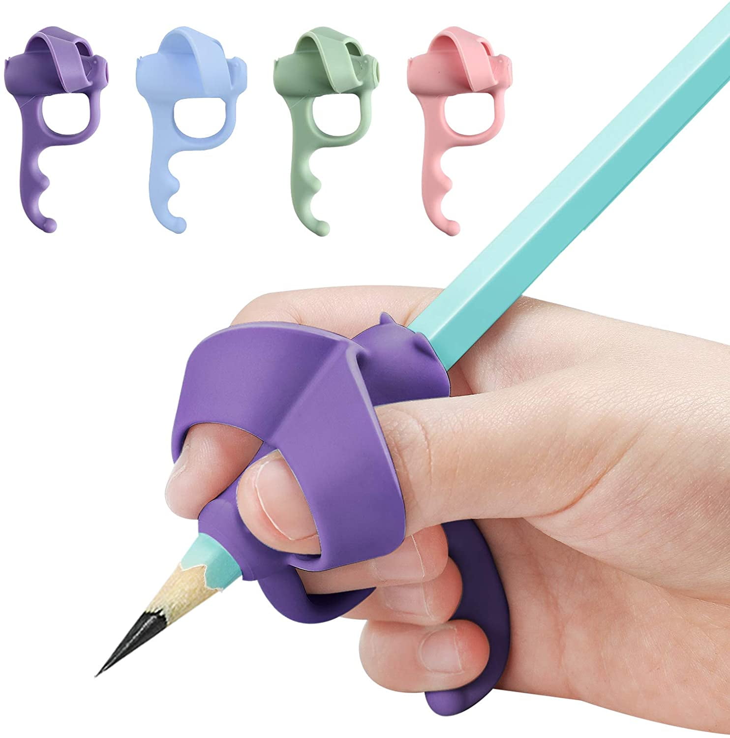 4pcs Soft Silicone Pencil Grip for kids Pupils Children Writing Handwriting ✿ 