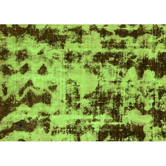 Ahgly Company Indoor Rectangle Abstract Green Modern Area Rugs, 3' x 5'