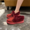 thumbnail image 2 of Botas de nieve de talla grande con boca peluda para mujer, zapatos de invierno con punta redonda y suela gruesa, a la moda, con lazo y relleno de algodón para mujer, 2 of 6