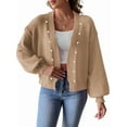 thumbnail image 3 of Chunky Cardigan Sweaters for Open Front Cardiagn Casual Soft Knitted Business Sweaters Khaki L, 3 of 8