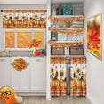 thumbnail image 2 of Orange Fall Kitchen Curtains Farmhouse Plaid Window Curtains Valance and Tier Set 36 Inch, Pumpkin Sunflower Bird Rod Pocket Short Tier Curtain for Room, Autumn Small Cafe Kitchen Decor, 2 of 6