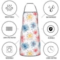 thumbnail image 6 of Yiaed Bright Colorful Fireworks Print Kitchen Apron with Hand Wipe Pockets,Big Pocket,Aprons for Women with Pockets, Waterproof for Cooking Baking, 6 of 7