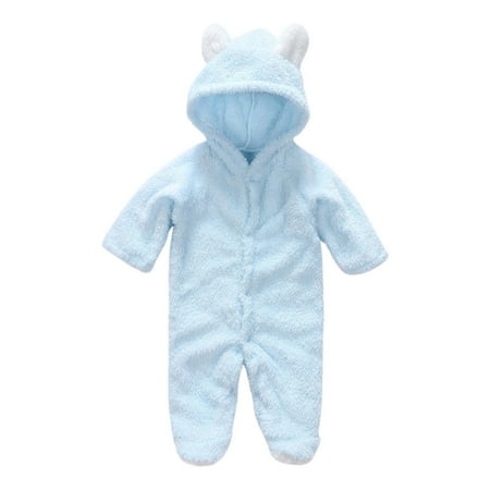 

Yyeselk Newborn Baby Fleece Snowsuit Winter Cartoon Warm Hooded Romper Jumpsuit Outfits For Girls Boys