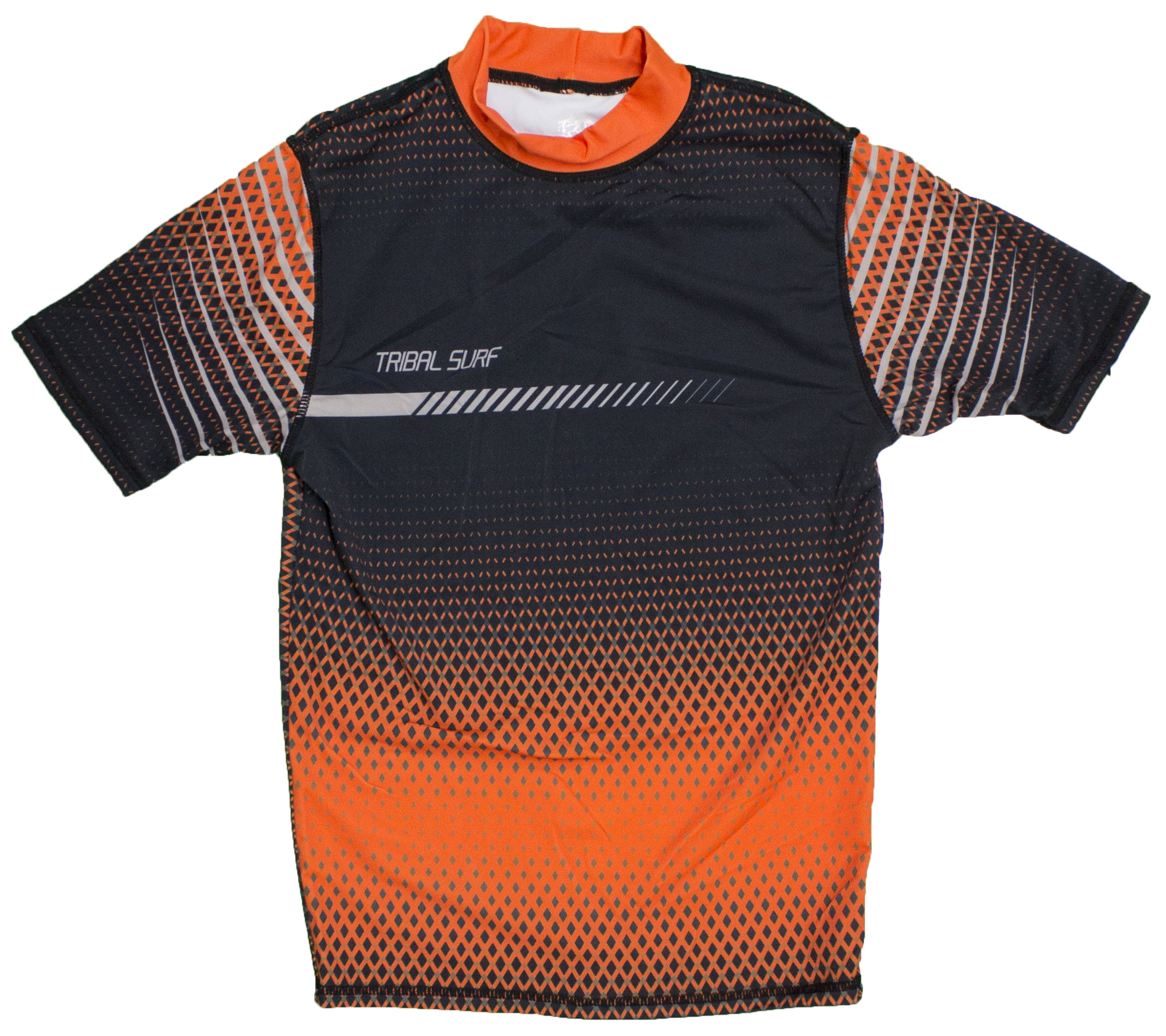 Tribal Surf RGMD Men's Short Sleeve Fast Dry Rash Guard UPF 50+ (Orange