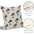 thumbnail image 3 of Tropical Palm Tree Pillow Covers 18x18 Inch Black Coconut Trees Coastal Plants Decorative Pillow Cases Summer Beach Vintage Cushion Covers Farmhouse Home Decor for Sofa Couch Outdoor Set of 2, 3 of 6