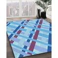 thumbnail image 3 of Ahgly Company Machine Washable Indoor Round Transitional Royal Blue Area Rugs, 6' Round, 3 of 7