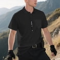 thumbnail image 5 of Ceisia Men's Regular Straight Short-Sleeve Functional Polo Shirt Breathable Mesh Chest Pocket Spring Summer Shirt Gift, 5 of 8