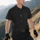 thumbnail image 5 of Mens Casual de Manga Corta Botón Abajo Camisas de Malla Elástica de Bolsillo Cuello de Vuelta de Verano, Camisas de Manga Corta para Hombre con Bolsillo, 5 of 7