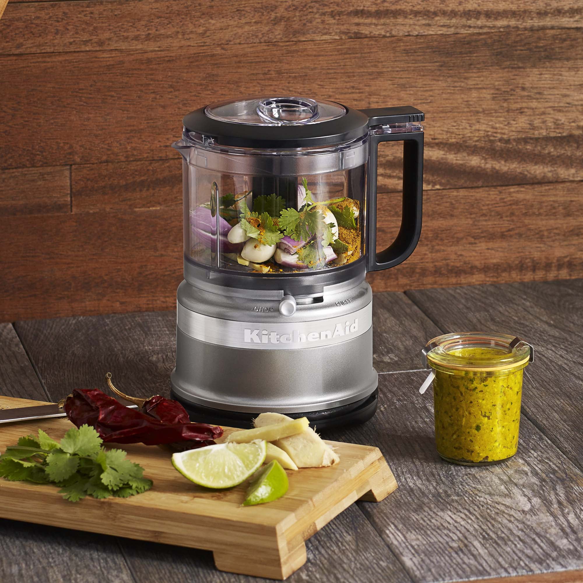 Restored KitchenAid 3.5 Cup Mini Food Processor Chopper, Silver (Refurbished)