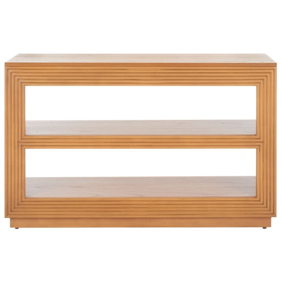 SAFAVIEH Ines Amish Wood Console Table with Shelf, Natural