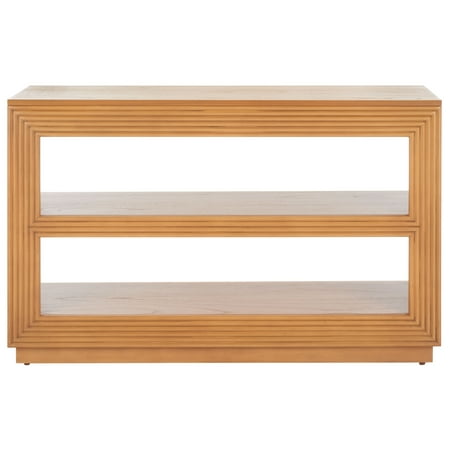 SAFAVIEH Ines Amish Wood Console Table with Shelf Natural