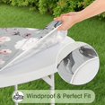 thumbnail image 5 of Pioneer Flower Floral Print Pattern Round Fitted Tablecloth with Elastic Edge,Dining Table Cover Waterproof,Outdoor Round Tablecloth for Camping,Dining,Indoor and Outdoor, 5 of 7