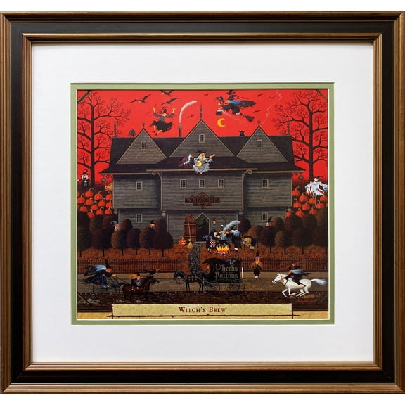 Charles Wysocki "Witch's Brew" New CUSTOM FRAMED Art Generic