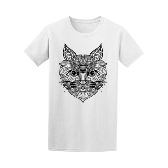 Cat Head In Tribal Style Tee Men's -Image by Shutterstock