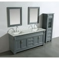 thumbnail image 5 of Design Element Hudson 72" Double Sink Bathroom Vanity Set in Gray with Carrara Marble Top and 65" Linen Tower, 5 of 12