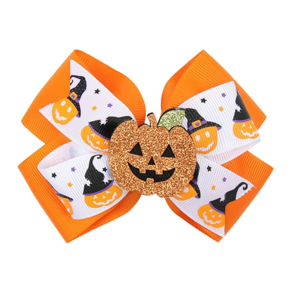 Generic Halloween Bow Knot Hair Pins Baby Kids Halloween Headwear Party Decoration Hair Clips Accessory for Holiday Christmas Halloween Party（One Size Gray）