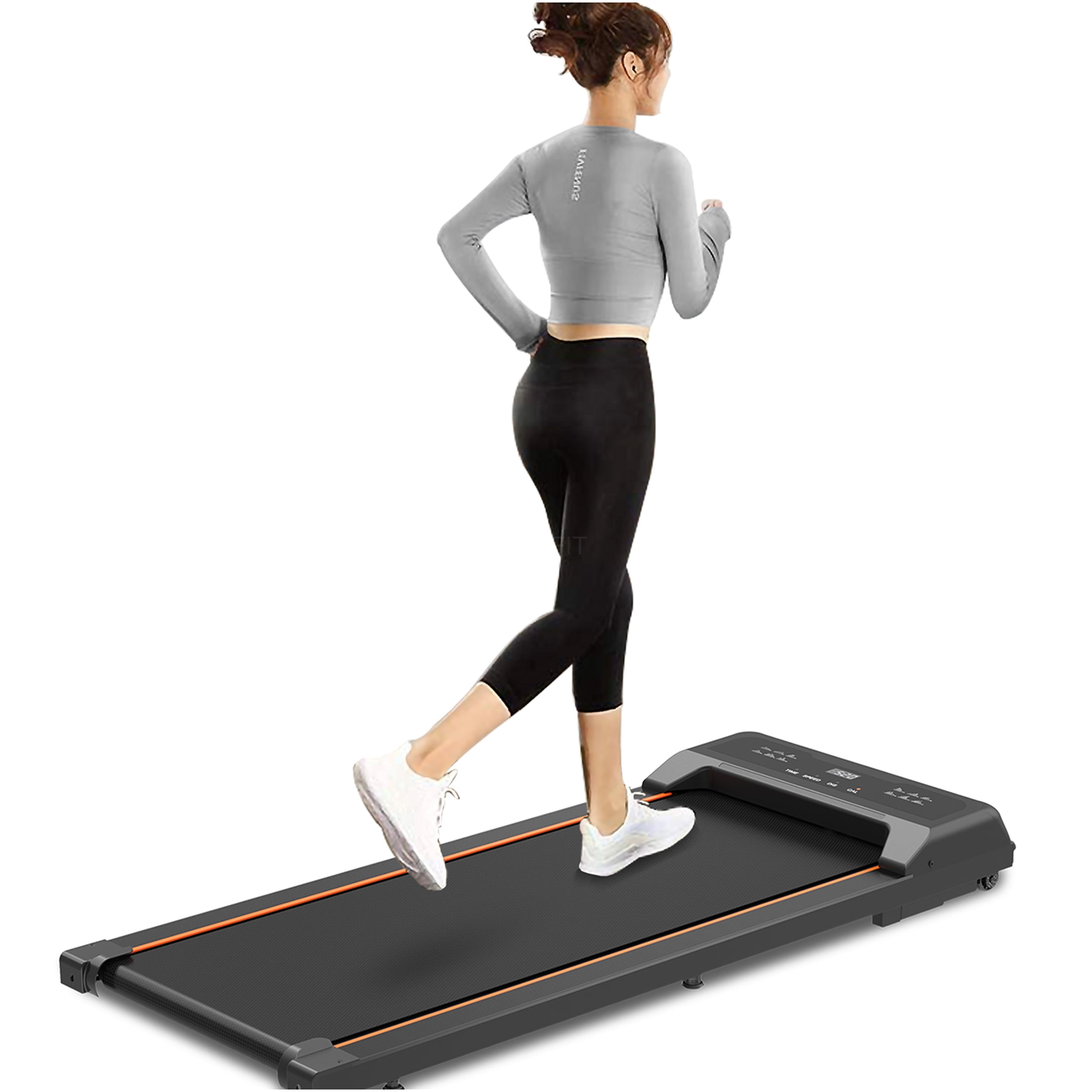 JERFIT Walking Pad Treadmill with Remote, Under Desk Electric Treadmill for Home Office, 2.5HP Portable Walking Machine with LED Display, 265LB Capacity, Black Steel Frame