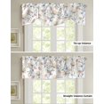 thumbnail image 4 of Snow Lotus Branches Leaves Flower Plant Window Valance Curtain Kitchen Cafe Short Curtains Living Room Tie-Up Valance Curtain, 4 of 6