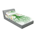 thumbnail image 2 of Ambesonne Abstract Fitted Sheet & Pillow Sham Set, Eco Planet Plant Motif, Twinxl, Multicolor, 2 of 2