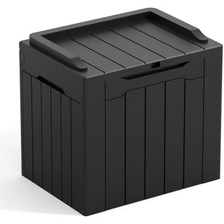 82 Gallon Resin Deck Box All Weather Large Outdoor Storage for Patio Furniture, Toys, Garden Tools, Lockable, Black