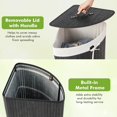 thumbnail image 2 of RONG-3 Corner Laundry Hamper with Lid, 58 L Bamboo Laundry Basket with Removable Liner & Handle, Triangle Clothes Hamper for Small Spaces, Bedroom, Bathroom, Laundry & Living Room ,Black, 2 of 9