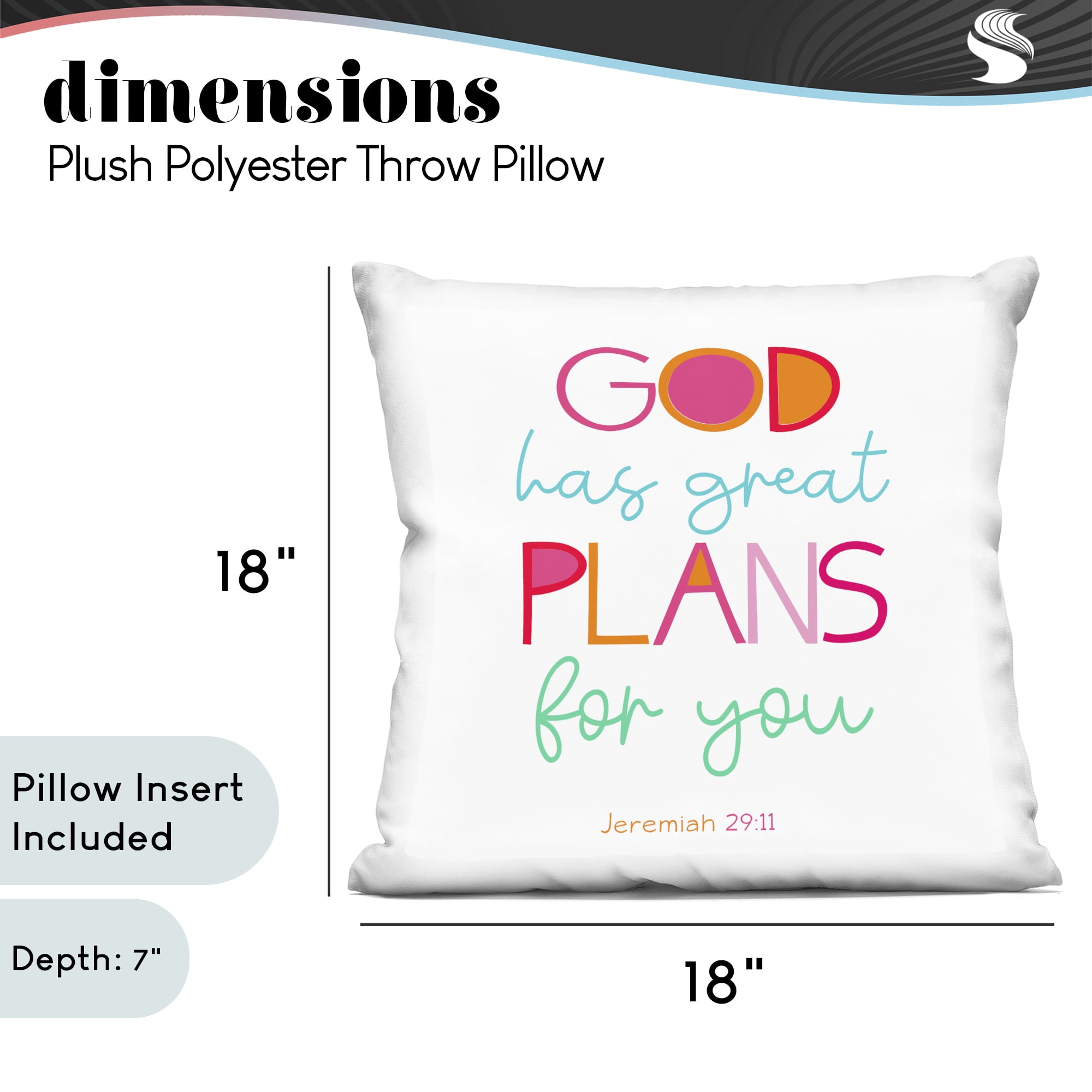 Stupell Industries Whimsical God's Plans For You Decorative Printed Throw Pillow, design by SD Graphics Studio