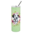 thumbnail image 3 of Dalmatian Puppy Green Flowers Double Walled Stainless Steel 20 oz Skinny Tumbler, 3 of 4