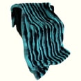 thumbnail image 3 of Plutus Teal Black Wild Ocean Faux Fur Luxury Throw Blanket, 3 of 3
