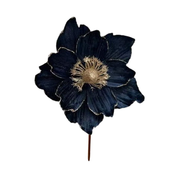 OIUR Glitter Artificial Flower Christmas Decoration DIY Christmas Tree Wreath Ornaments Faux Poinsettia Flower for Xmas New Year Wedding Party Holiday Decoration