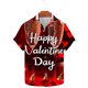 thumbnail image 2 of Camisas Casuales de los Hombres Día de San Valentín Impreso Manga Corta Solapa, Poliéster Ligero para el Ocio de Primavera Verano Y Uso Diario, 2 of 9