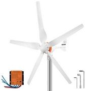 VEVOR Wind Turbine Generator Kit w/ 5 Blades & 12/24V Charger Controller, 500W