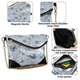 thumbnail image 5 of Versatile Women's Clutch - Waterproof PU Leather with Magnetic Closure and Detachable Strap Exquisite Blue Peony Design, 5 of 7