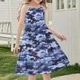 thumbnail image 4 of 11-12 Years Toddler Girl Camouflage Dress Little Kid Short Sleeve Cotton Dress for 3-14 Years, 4 of 7