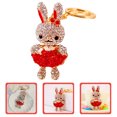 thumbnail image 3 of Rabbit Keychain Backpack Hanging Pendant Metal Rabbit Pendant Shiny Bunny Keyring, 3 of 8